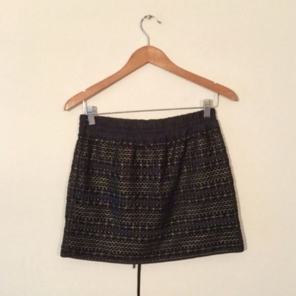 Robbi & Nikki by Robert Rodriguez Black & Gold Knit Mini Skirt Size M - Picture 7 of 7